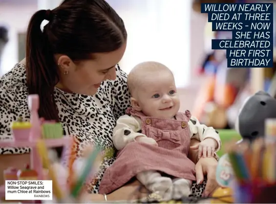  ?? RAINBOWS ?? NON-STOP SMILES: Willow Seagrave and mum Chloe at Rainbows