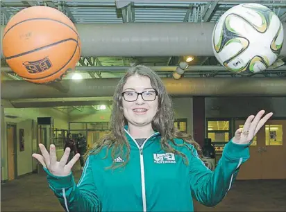  ?? JASON MALLOY/THE GUARDIAN ?? Jenna Mae Ellsworth has committed to play soccer and basketball for the UPEI Panthers next season.