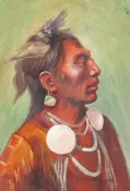  ??  ?? Joseph Henry Sharp (1859-1953), Native American portrait, 1903, oil on canvas,13 x 9” Estimate: $5/7,000