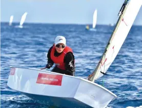  ??  ?? Malta’s Richard Schultheis sails to victory in the 18th edition of the EuroMed Regatta 2017. Richard also won EuroMed in 2015 Photo: Andrea Schultheis