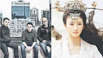  ??  ?? Emerging directors (From left) Jevons Au, Frank Hui, and Vicky Wong had worked together under Johnny To and Yau Nai-hoi to release the award-winning ‘Trivisa’. • (Right) Jing Tian’s profile had been raised with a starring role in ‘The Great Wall’.