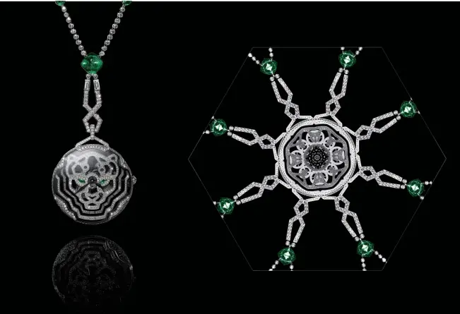  ??  ?? Below: Panthère Hypnose pendant watch