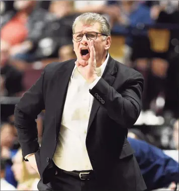  ?? Jessica Hill / Associated Press ?? UConn coach Geno Auriemma during a March 7 game in the AAC Tournament. Auriemma addressed his frustratio­n with the mood of the nation as Election Day approaches: “I’ve never felt anything like I’m seeing and feeling in today’s world. Never. Not any time in my life have I been so disgusted with so much of what I see happening in the country.”