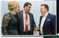 ??  ?? Cllr Niall Kelleher with fiance Linda Gordon and comedian Oliver Callan.