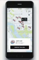  ?? UBER ?? Uber announced Wednesday that D.C. users can now rent Jump’s pedal-assist bikes straight from the Uber app.