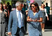  ??  ?? Mayor of Paris Anne Hidalgo meets with London mayor Sadiq Khan to discuss the
on some French beaches. A French court has since labelled the ban illegal and suspended it.