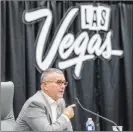  ?? L.E. Baskow Las Vegas Review-journal @Left_eye_images ?? Las Vegas Convention and Visitors Authority Treasurer Anton Nikodemus answers a question Tuesday at the Las Vegas Convention Center.