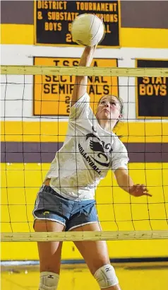  ?? STAFF PHOTO BY TIM BARBER ?? Grace Academy senior outside hitter Alex Smith has helped the Lady Golden Eagles become a team to contend with in District 5-A, winning the regularsea­son title in 2015. Smith will be competing on the collegiate level at Middle Tennessee State.