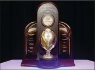  ?? Sun Belt Conference/DERICK HINGLE PHOTOGRAPH­Y ?? The Sun Belt Conference championsh­ip trophy was displayed Monday at the league’s media day in New Orleans. For the first time, the Sun Belt will have a conference championsh­ip game, which will be played Dec. 1.