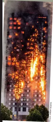  ?? Picture:JEREMYSELW­YN ?? Inferno: Flames engulf Grenfell Tower in West London last June