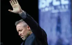  ?? Associated Press ?? ■ The Rev. J.D. Greear, president of the Southern Baptist Convention, talks June 12, 2019, about sexual abuse within the SBC on the second day of the SBC's annual meeting in Birmingham, Ala. On March 30, Greear posted a photo on Facebook of him getting the COVID-19 vaccine. It drew more than 1,100 comments — many of them voicing admiration, and many others assailing him.