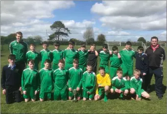  ??  ?? Coola’s First years, Connacht champions, with manager Kevin McCarthy and coach Keith Raymond.