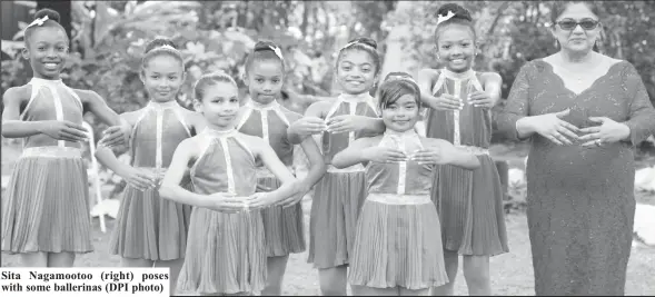  ??  ?? Sita Nagamootoo (right) poses with some ballerinas (DPI photo)