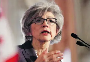  ?? FRED CHARTRAND/ THE CANADIAN PRESS FILES ?? Chief Justice Beverley McLachlin came under fire from the Tories for her role in Stephen Harper’s failed attempt to have Marc Nadon appointed to the Supreme Court.