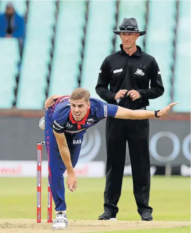  ?? Picture: ANESH DEBIKY/GALLO IMAGES ?? ON A ROLL: Former Madibaz cricketer Anrich Nortje has been rewarded with his rise in the game to earn a contract in the Indian Premier League, which starts on March 23