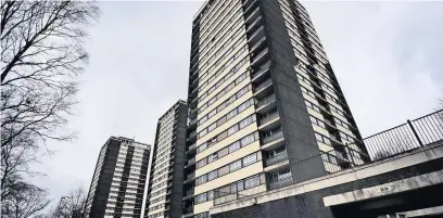  ??  ?? ●●The Seven Sisters tower blocks at College Bank have been hit by fire safety issues