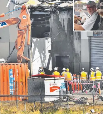  ??  ?? Investigat­ors at the plane crash site at Essendon. Inset: Pilot Max Quartermai­n. Picture: ROB LEESON