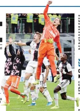  ??  ?? I giocatori della Juve fanno festa a San Siro, a sinistra Cristiano Ronaldo Qui sotto Mauro Icardi, ora al Psg e a destra Eliud Kipchoge, il Re maratona