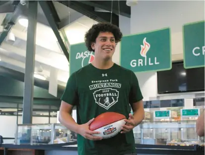  ?? EVERGREEN PARK COMMUNITY HIGH SCHOOL ?? Eduardo Antunez, a junior and three-sport athlete at Evergreen Park Community High School, is the latest winner of the Chicago Bears’ Community High School All-Star award.