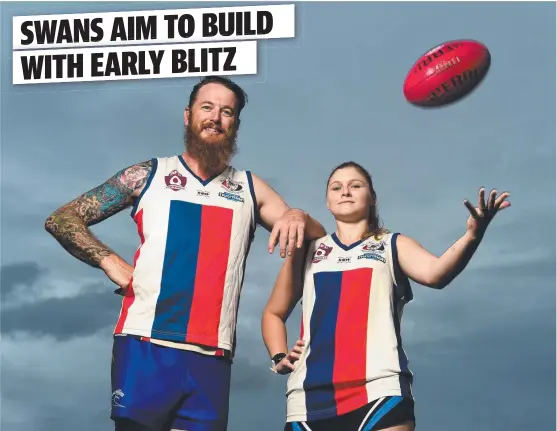  ?? HOPEFUL: Curra Swans players Chris Heagney and Jess Metz are looking forward to a competitiv­e year Picture: EVAN MORGAN ??