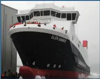  ??  ?? Above, the MV Glen Sannox and sister vessel Hull 802 have seen constructi­on costs more than double