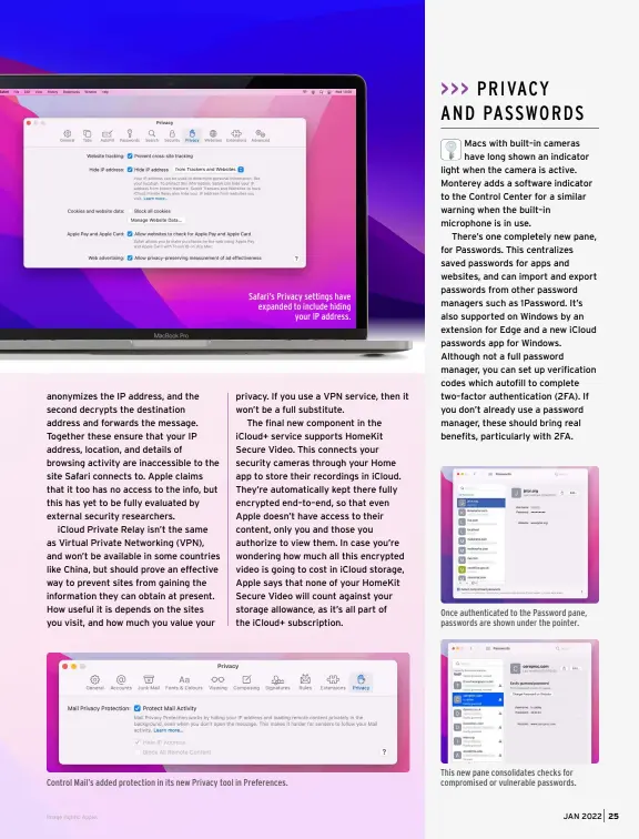  ?? ?? Safari’s Privacy settings have expanded to include hiding your IP address.