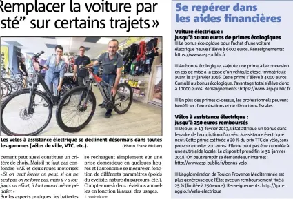  ?? (Photo Frank Muller) ?? Les vélos à assistance électrique se déclinent désormais dans toutes les gammes (vélos de ville, VTC, etc.).