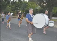  ??  ?? Marching practice up Gisborne Street.