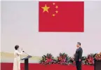  ?? PHOTO: REUTERS ?? Pledged . . . Hong Kong chief executive Carrie Lam takes her oath in front of Chinese President Xi Jinping on the 20th anniversar­y of the handover to Chinese rule, in 2017.