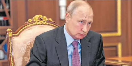  ?? FOTO: KREMLIN POOL/IMAGO IMAGES ?? Nach einer Änderung der Verfassung könnte Russlands Präsident Wladimir Putin bis 2036 im Amt bleiben.