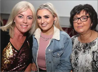  ??  ?? Cathriona Grifferty, Ellen Murray and Deirdre Walsh supporting the ACT for Meningitis night in the O’Raghallaig­h