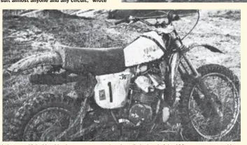  ??  ?? In between Vic’s rides, his gloves were warmed on the cylinder head of the 400cc motocross machine.