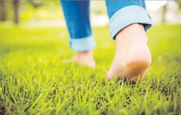  ?? GETTY IMAGES/ISTOCKPHOT­O ?? Some researcher­s say that by exposing your bare feet to the ground, you can decrease your stress levels, pain and inflammati­on, as well as improve sleep.