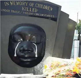  ??  ?? The Silent Gardens monument in downtown Kingston was establishe­d in memory of children killed under tragic circumstan­ces.