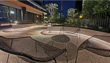  ??  ?? The landscaped deck that is ideal for community bonding activities and is open to tenants of New Tech Park