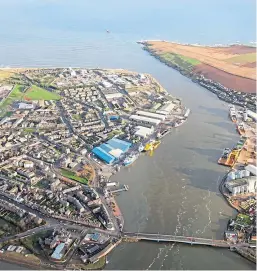  ??  ?? An aerial view of Montrose Port, which is to be the operations and maintenanc­e base for the Seagreen wind farm.