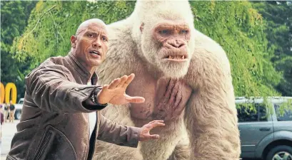  ?? THE ASSOCIATED PRESS ?? Dwayne Johnson’s latest, Rampage, managed to lead the box office in its opening week, but just barely.