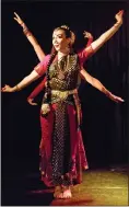  ??  ?? Saliha Haouachi performing India Flamenca at Edinburgh Fringe Festival.