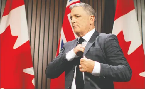  ?? CHRIS YOUNG / THE CANADIAN PRESS FILES ?? A defamation suit brought by former OPP deputy commission­er Brad Blair against Premier Doug Ford proved costly.