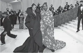  ?? THEO WARGO/GETTY IMAGES ?? Rihanna and A$AP Rocky attend the Met Gala celebratin­g In America: A Lexicon of Fashion at Metropolit­an Museum of Art on Monday in New York City.