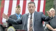  ?? DON TREEGER / THE REPUBLICAN VIA AP ?? Bennett Walsh, superinten­dent of the Soldiers' Home in Holyoke, speaks at a 9/11 ceremony in West Springfiel­d in 2019.