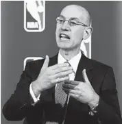  ?? GETTY IMAGES FILE ?? NBA Commission­er Adam Silver, speaking of extending the season, said, “Our draft would still be in June, but we have about a week to play with at the end of the season.”
