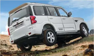  ??  ?? Top: The tall tail lights were the biggest visual distinctio­n on the gen two Scorpio. Above: Its family ties with capable off roaders means the Scorpio has decent ability off road