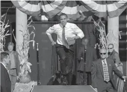  ?? JAE C. HONG/AP ?? Then-Democratic presidenti­al candidate, Sen. Barack Obama, D-Ill., arrives at a 2008 rally in Des Moines, Iowa. Some two dozen Democrats are thinking about running in 2020.