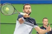  ?? HT ?? Marin Cilic in action against Pierrehugu­es Herbert on Thursday.