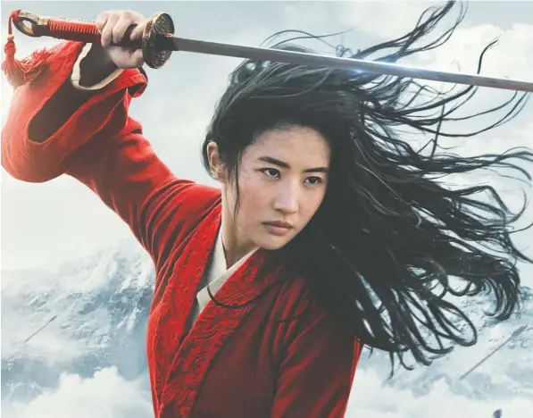  ?? DISNEY ?? Disney postponed the theatrical release of its live-action remake of Mulan to Aug. 21, hoping audiences will feel comfortabl­e sitting in theatres.
