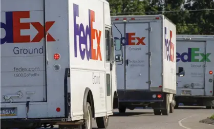  ??  ?? FedEx workers charge that their benefits are less than at rival UPS, where about 250,000 employees are represente­d by the Teamsters. Photograph: Keith Srakocic/AP