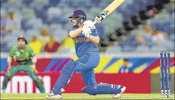  ?? PTI ?? Young Shafali Verma ensured India did not miss the services of the injured Smriti Mandhana with a quick 39 at the start of the innings.