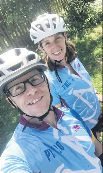  ?? PHOTO PROVIDED ?? Kristopher Williams of Gansevoort, pictured with girlfriend Jessica Nash, will virtually take part in the re-imagined Pan-Mass Challenge bike-a-thon.