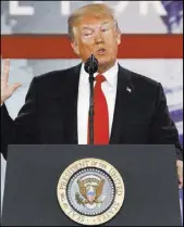  ?? Jacquelyn Martin The Associatd Press ?? President Donald Trump addresses the Conservati­ve Political Action Conference at their convention Friday in National Harbor, Md.